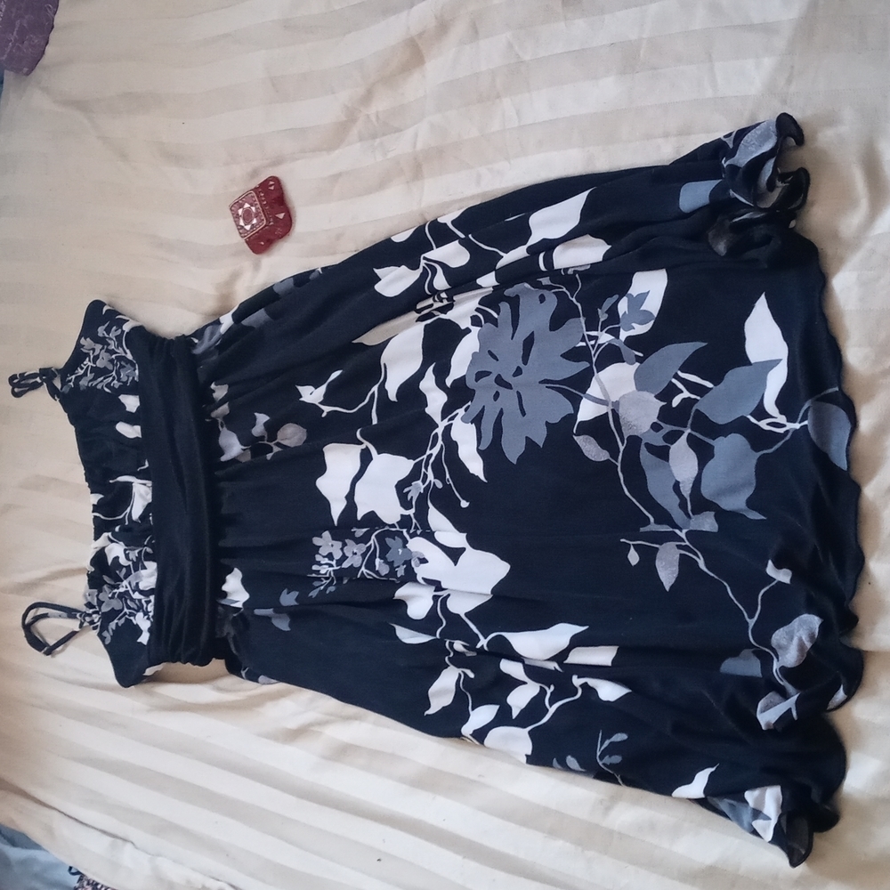 PARTY dress size L large black white floral print  speechless - Picture 3 of 6